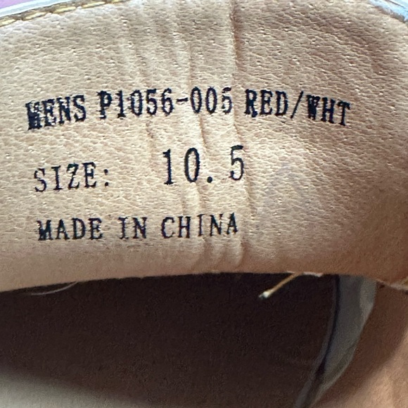 Red and White Wingtip Oxford Shoes - Picture 6 of 6